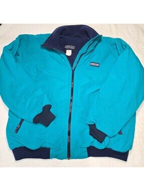 Vintage 90s Lands End Direct Merchants Squall Jacket Teal Blue Men’s XL XXL
